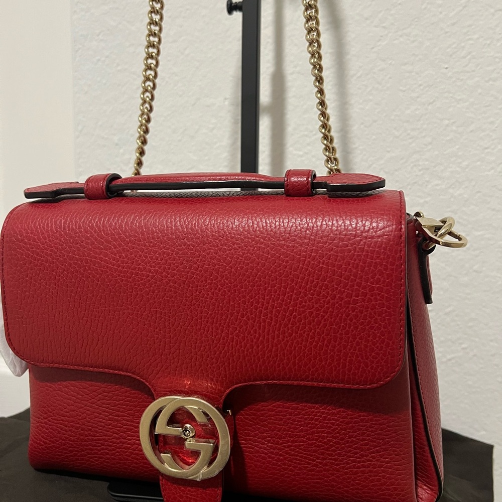 Gucci Interlocking Top Handle Leather Bag